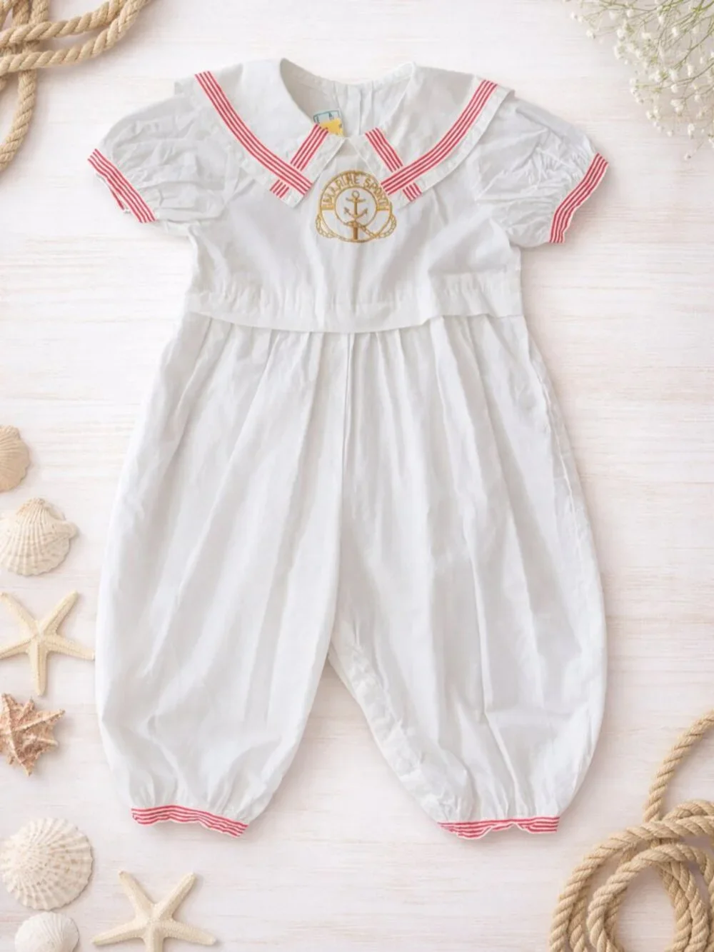 VTG Nautical Toddler Romper Marine Sport Anchor Sailor USA One‑Piece 24 Mos.